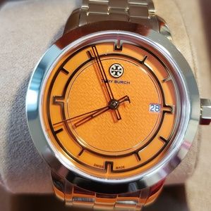 Tory Burch TRB1006 Gold Tone Orange Watch